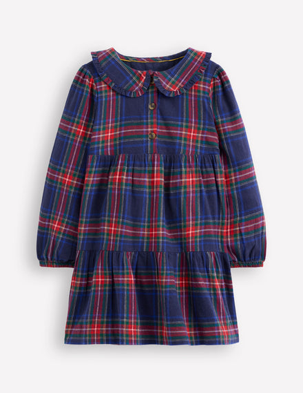 Minna Collared Woven Dress-French Navy Check