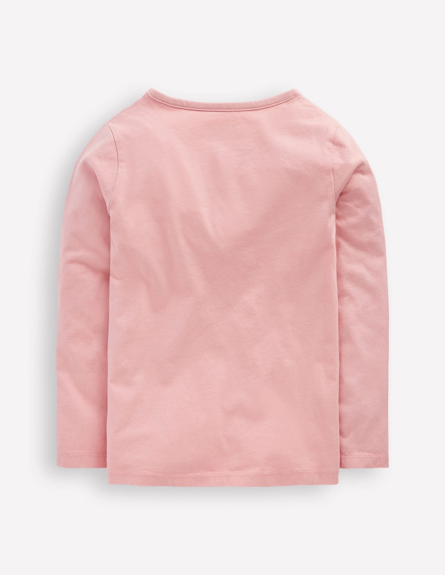 Long Sleeve Appliqué T-shirt-Vintage Pink Weather Fox