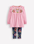 Embroidered Tunic Set-Formica Pink