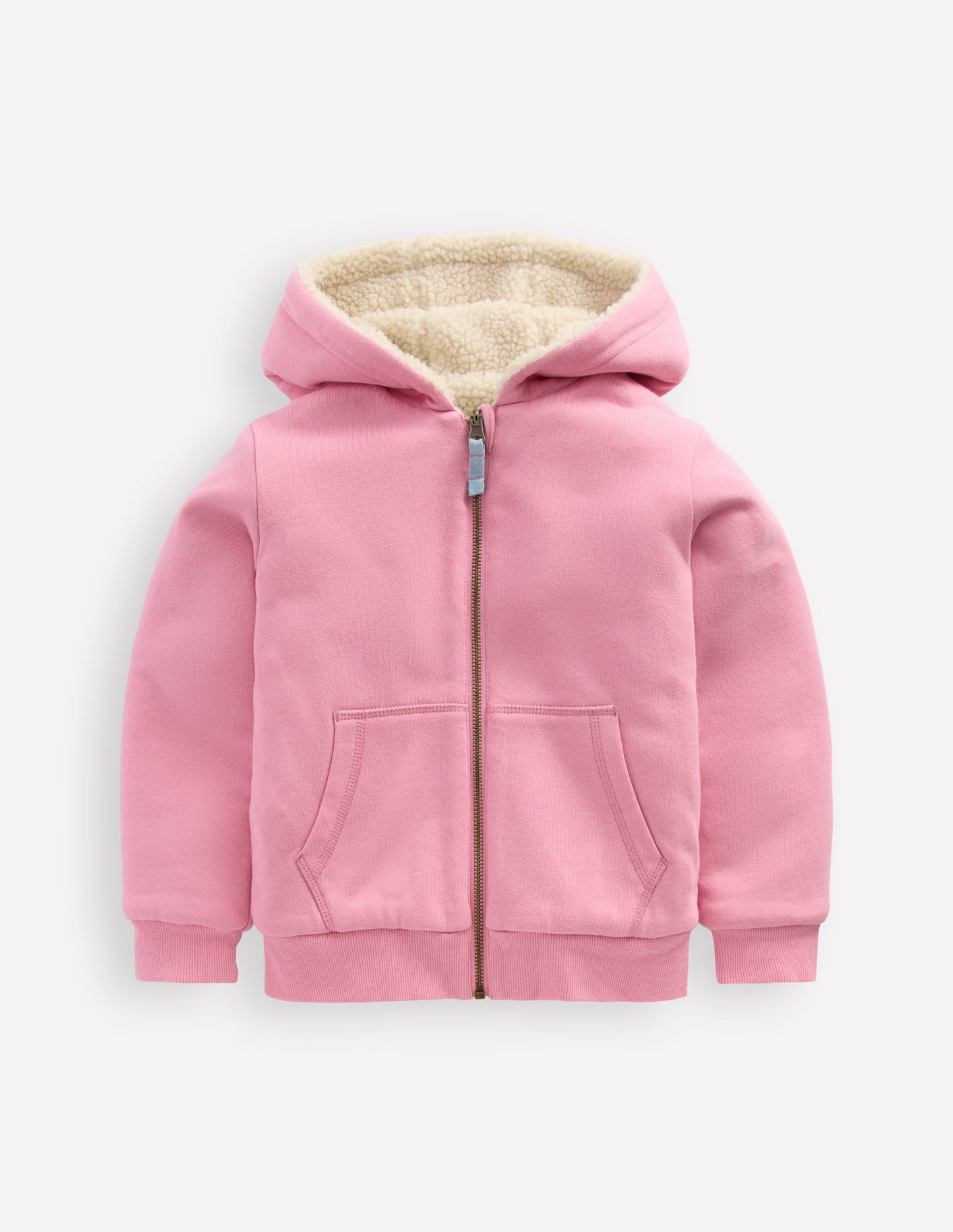 Reversible Borg Hoodie-Vintage Mauve/Kingfisher Blue