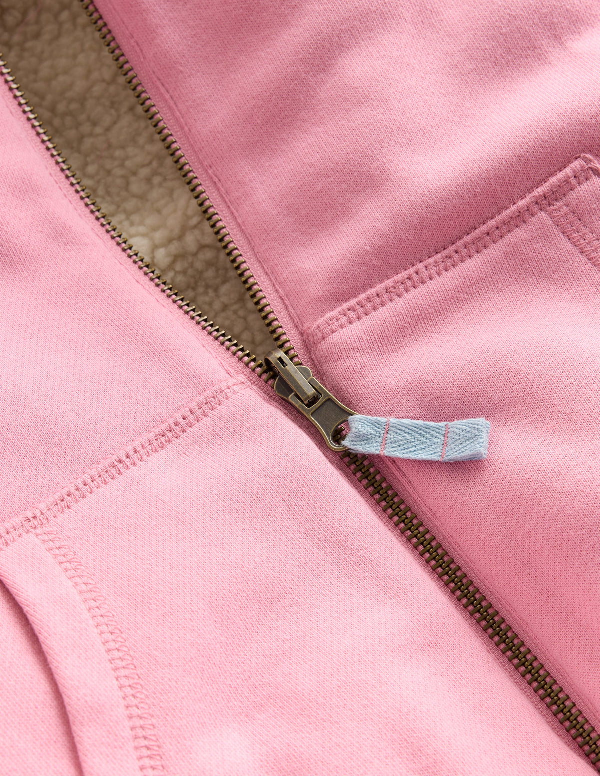 Reversible Borg Hoodie-Vintage Mauve/Kingfisher Blue - Image 3