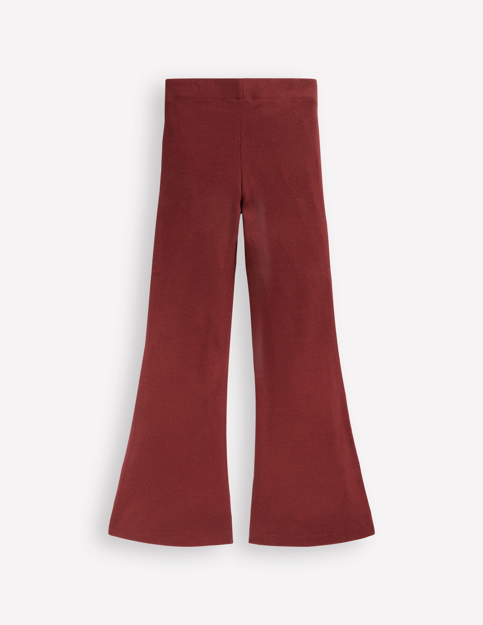 Ribbed Flare Leggings-Chestnut-2