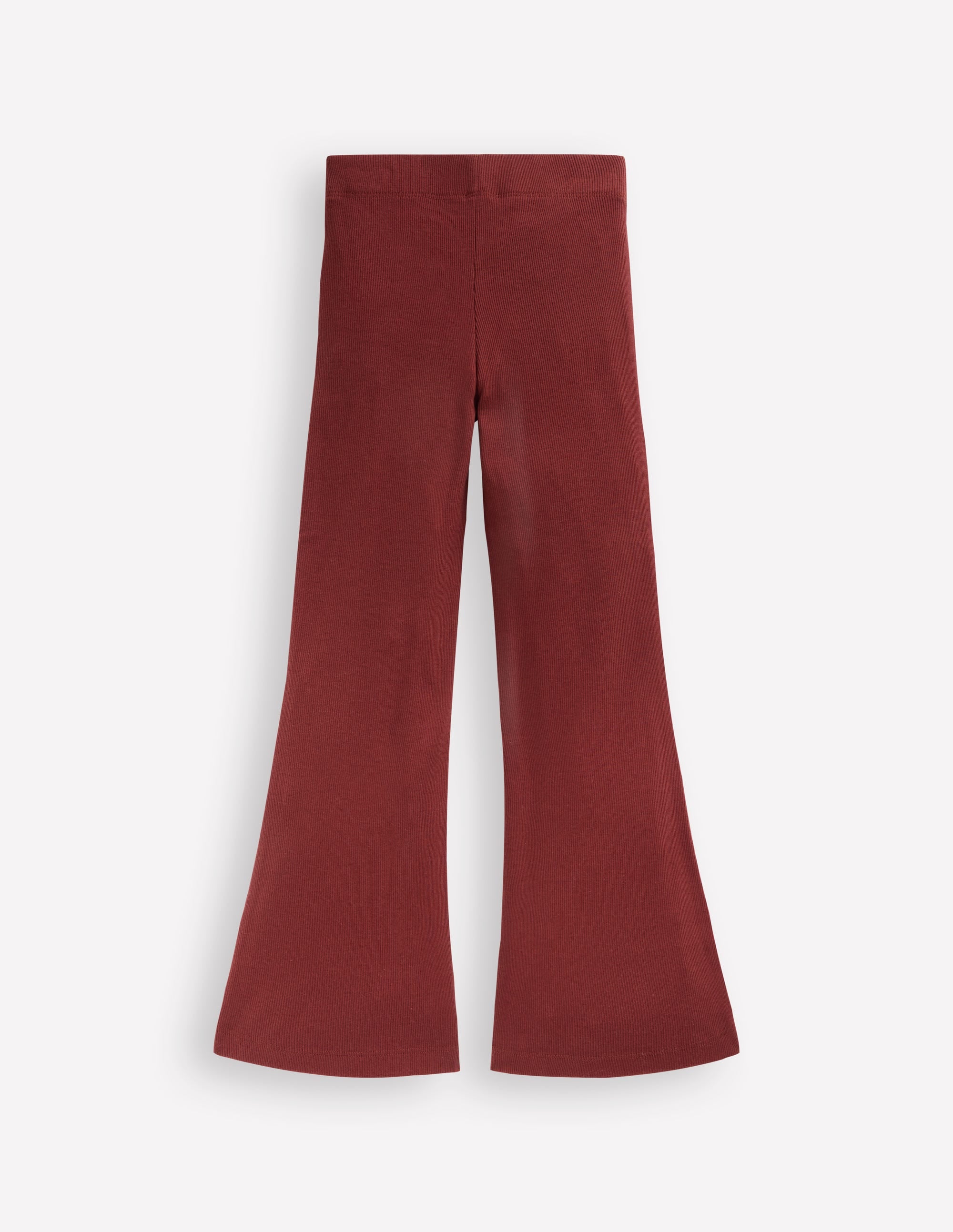 Ribbed Flare Leggings-Chestnut - Image 2