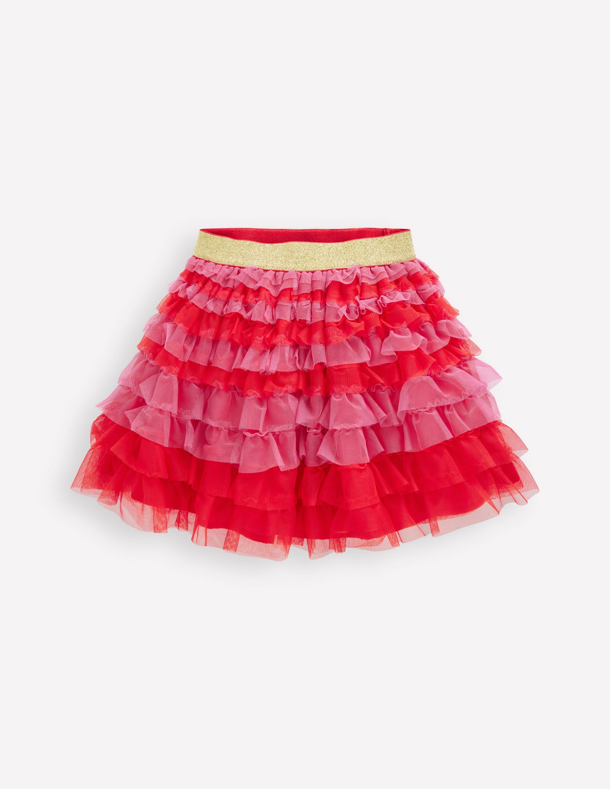 Tiered Tulle Skirt-Raspberry Pink-1