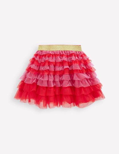 Tiered Tulle Skirt-Raspberry Pink-2