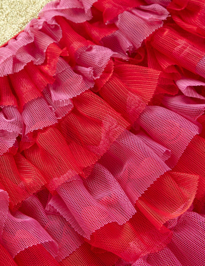 Tiered Tulle Skirt-Raspberry Pink-3