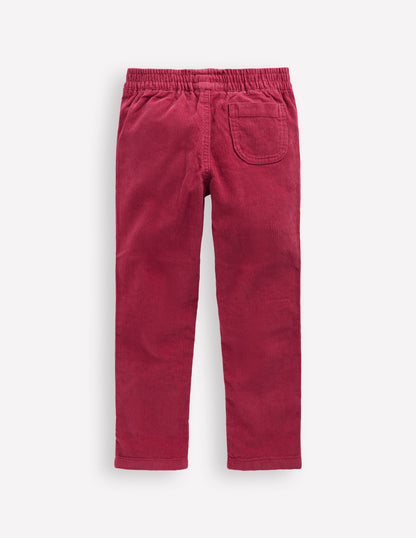 Cord Pull-On Trousers-Red Bud-2