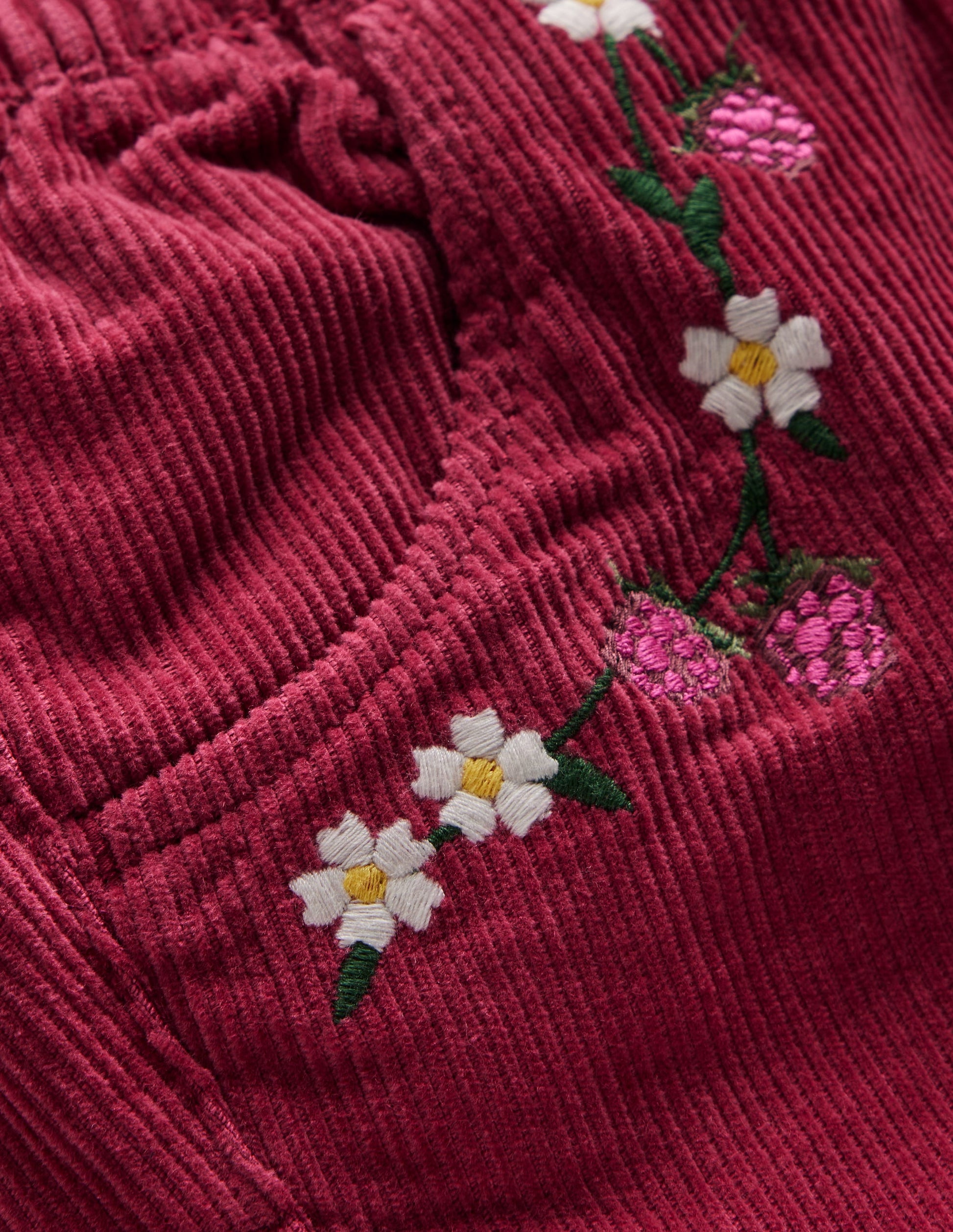Cord Pull-On Trousers-Red Bud-3