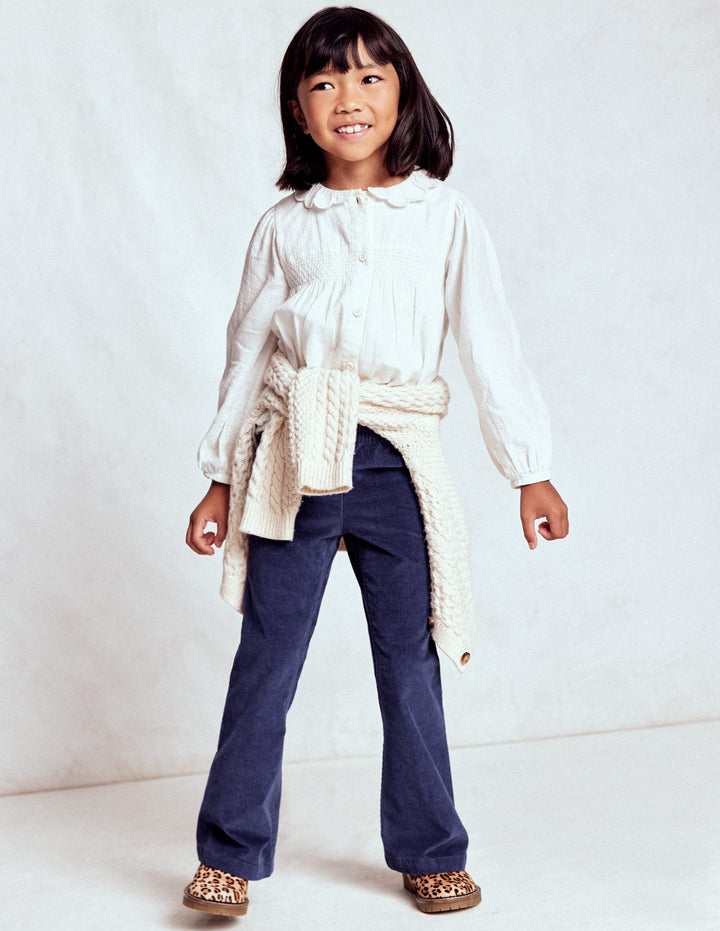 Flared Cord Legging-College Navy