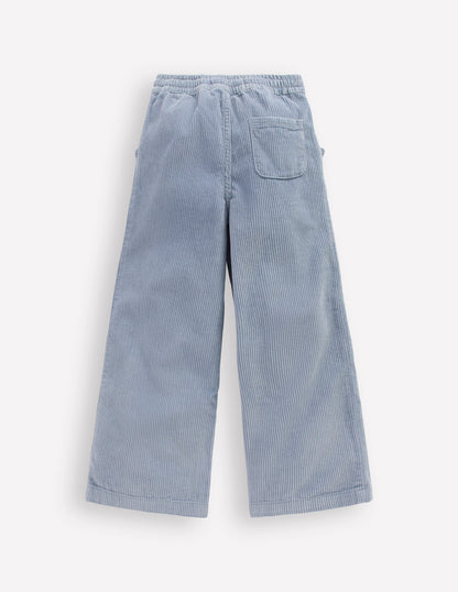 Relaxed Cord Trousers-Blue-2