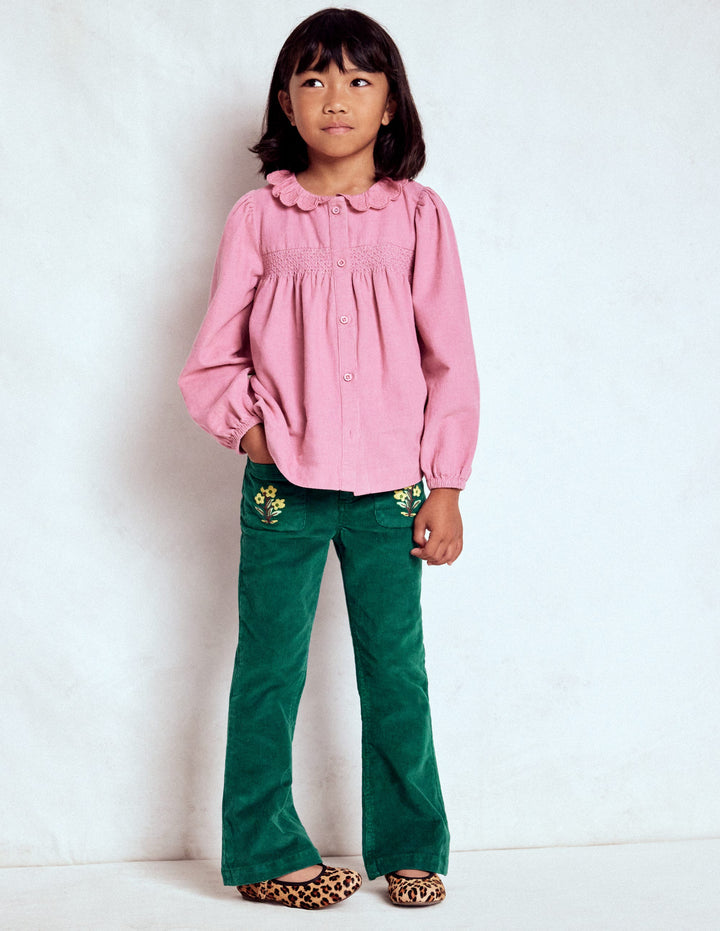 Kick Flare Trouser-Emerald Night