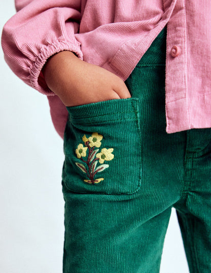 Kick Flare Trouser-Emerald Night-2