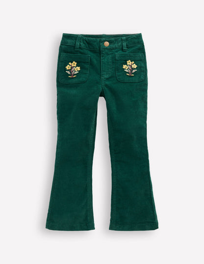 Kick Flare Trouser-Emerald Night-3