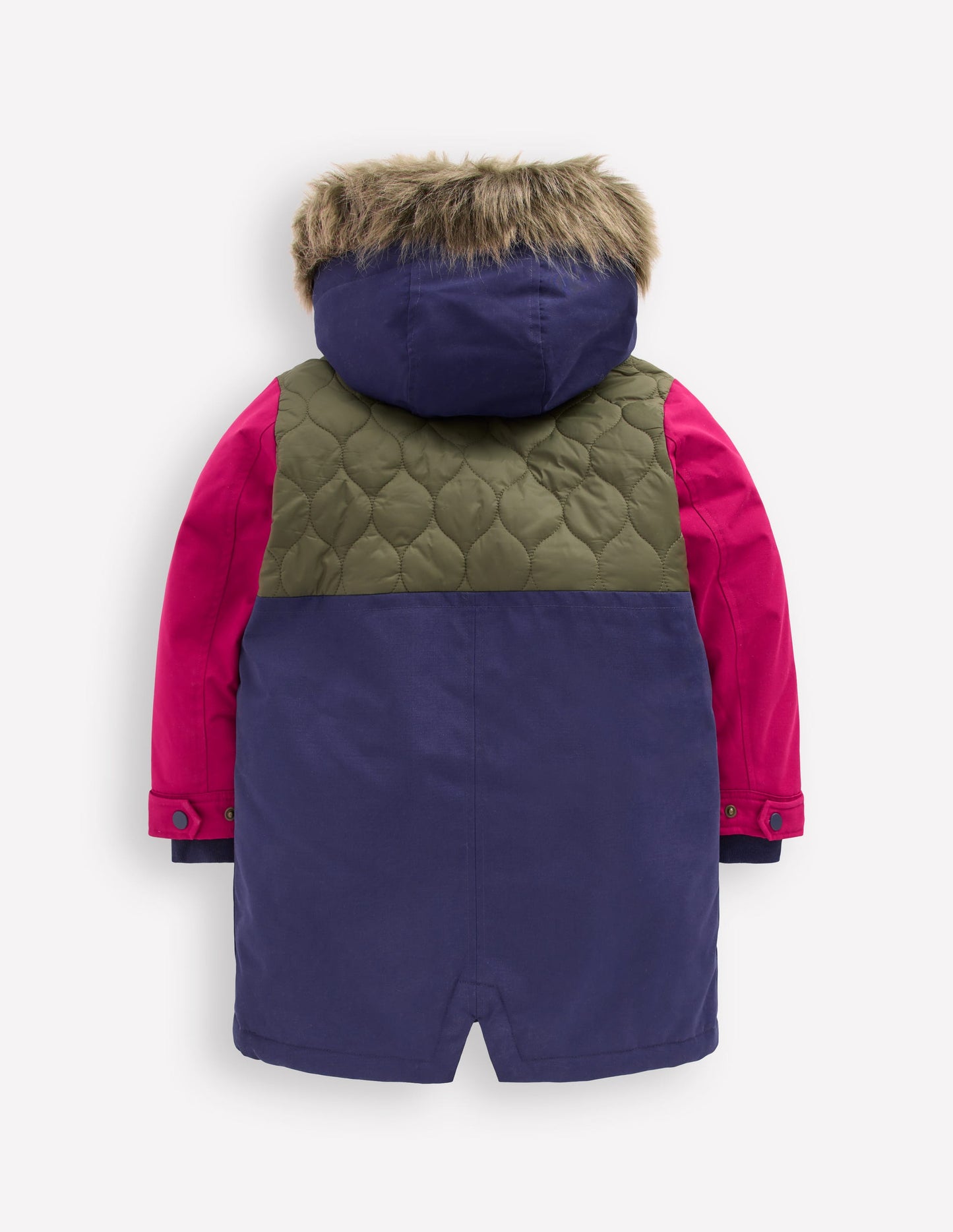 Joni Quilted Parka Coat-Multi Colourblock