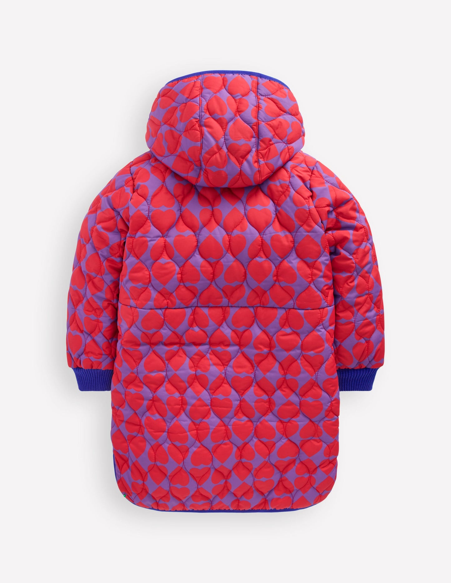 Cosy Longline Coat-Purple Heart Print