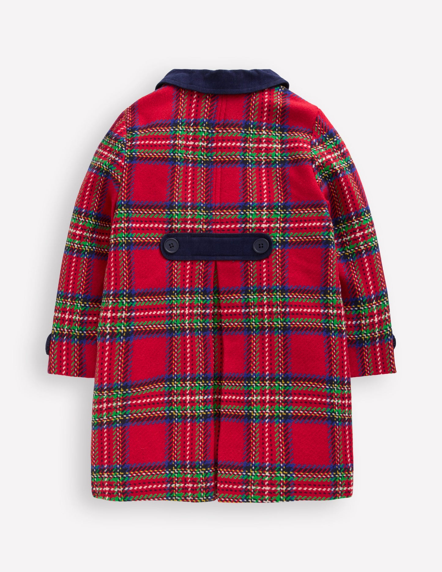 Wool Blend Coat-Red Check
