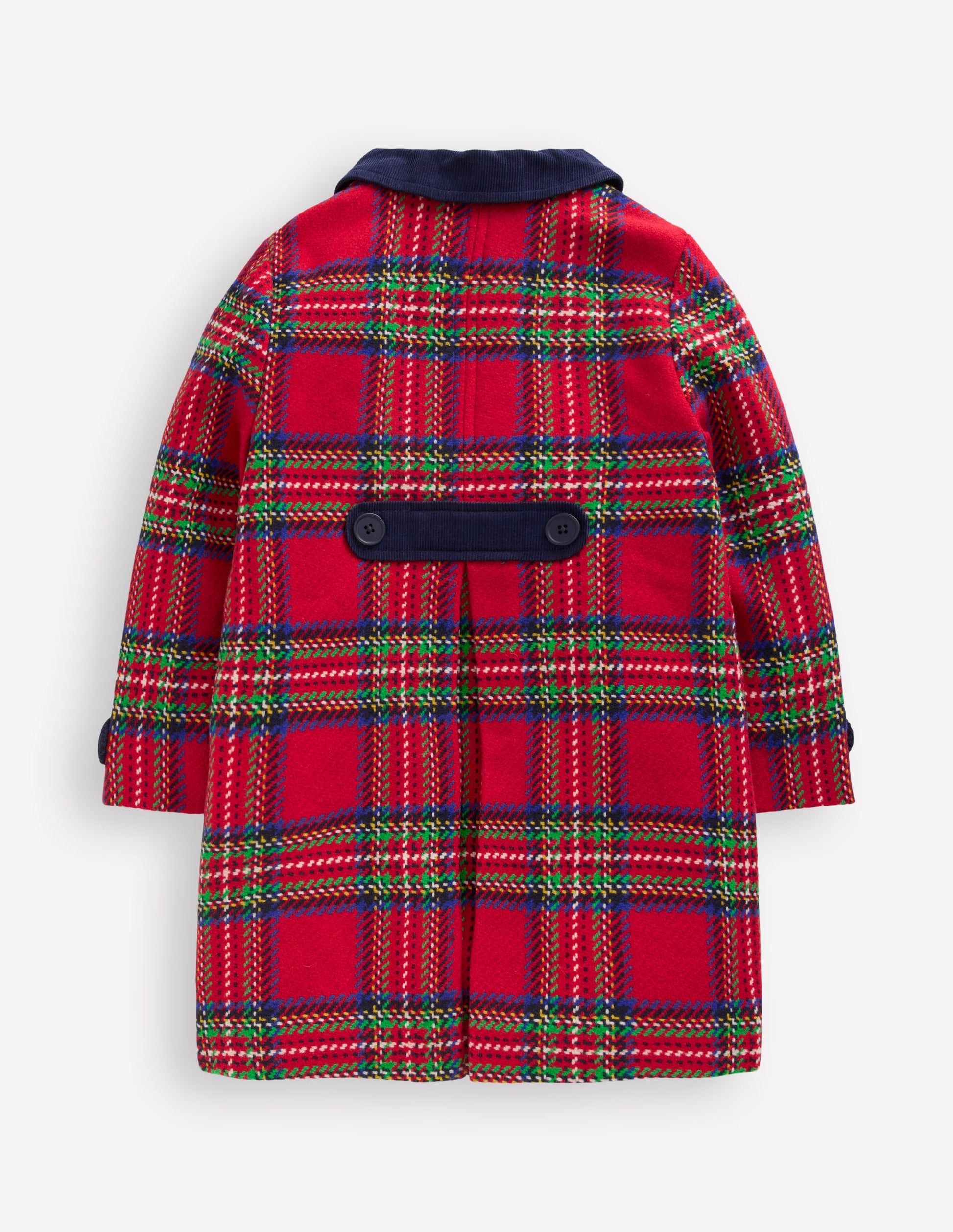 Wool Blend Coat-Red Check-2
