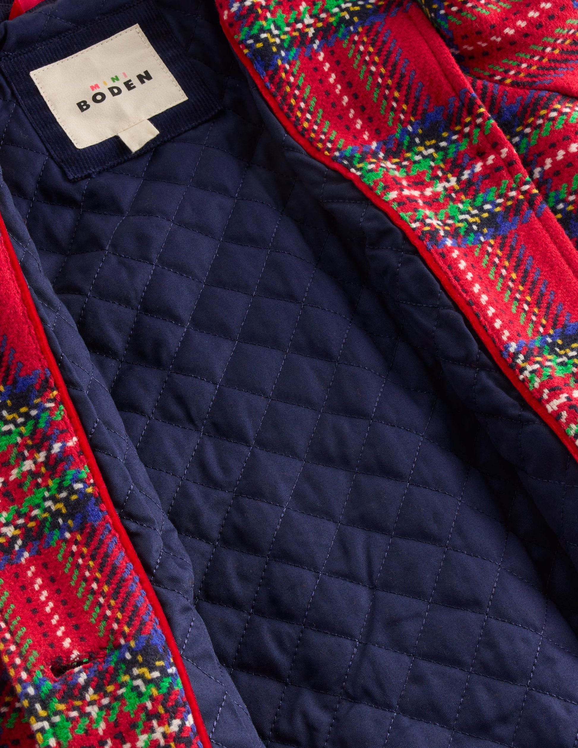 Wool Blend Coat-Red Check-4