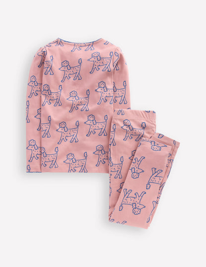 Snug Long John Pyjamas-Pink Poodles-2