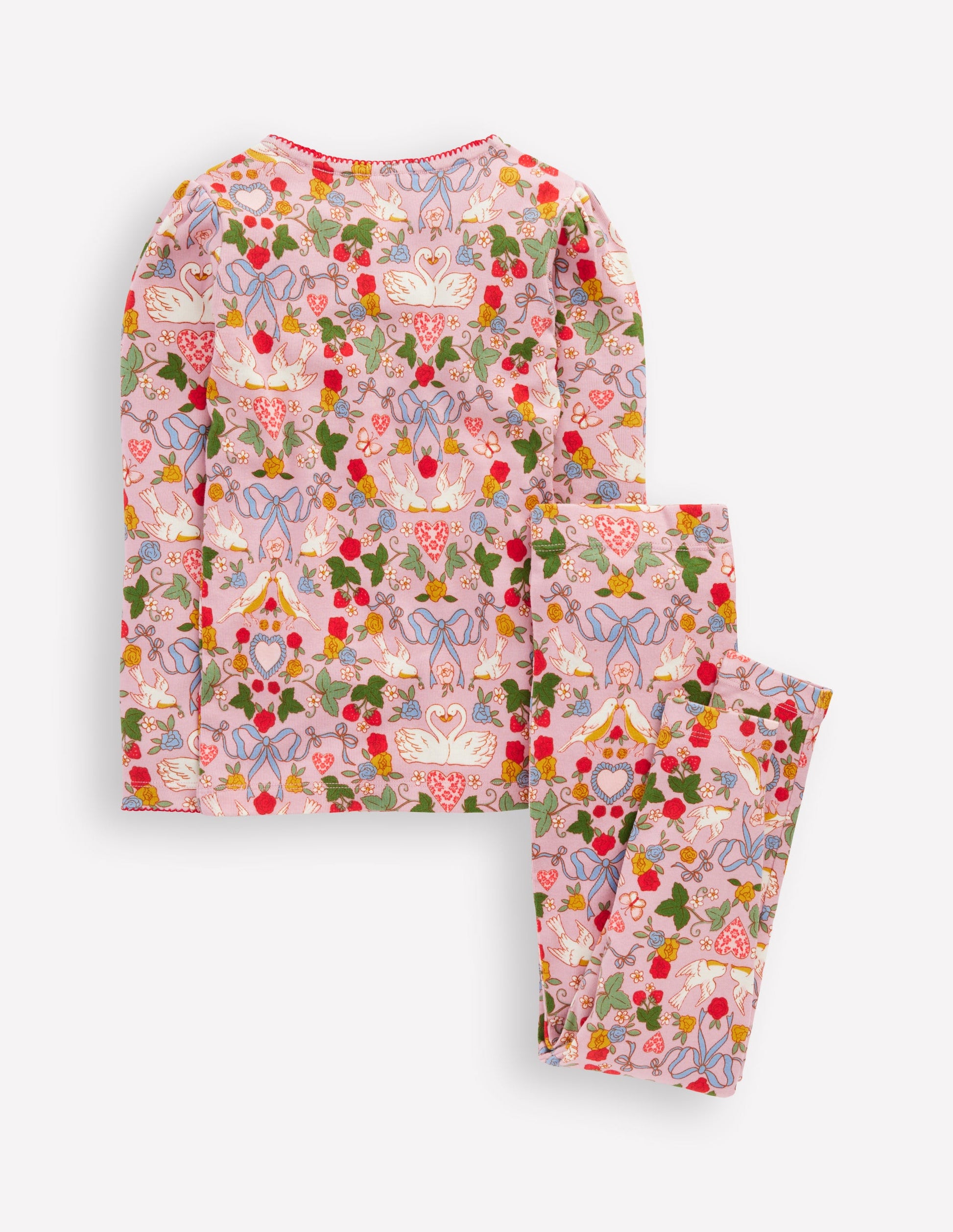 Snug Long John Pyjamas-Pink Swan-2