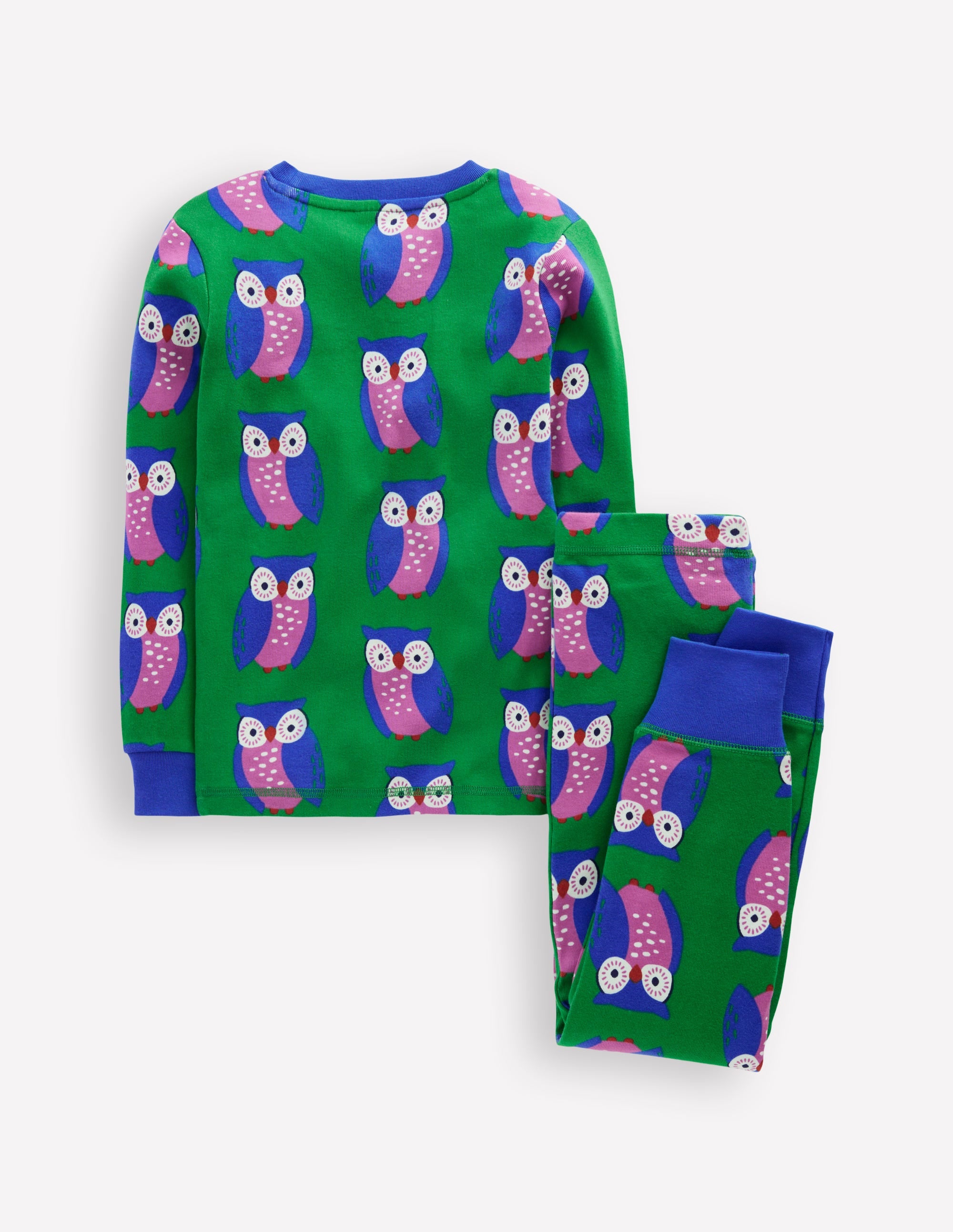 Snug Glow-in-the-dark Pyjamas-Green Tambourine Geo Owls - Image 2