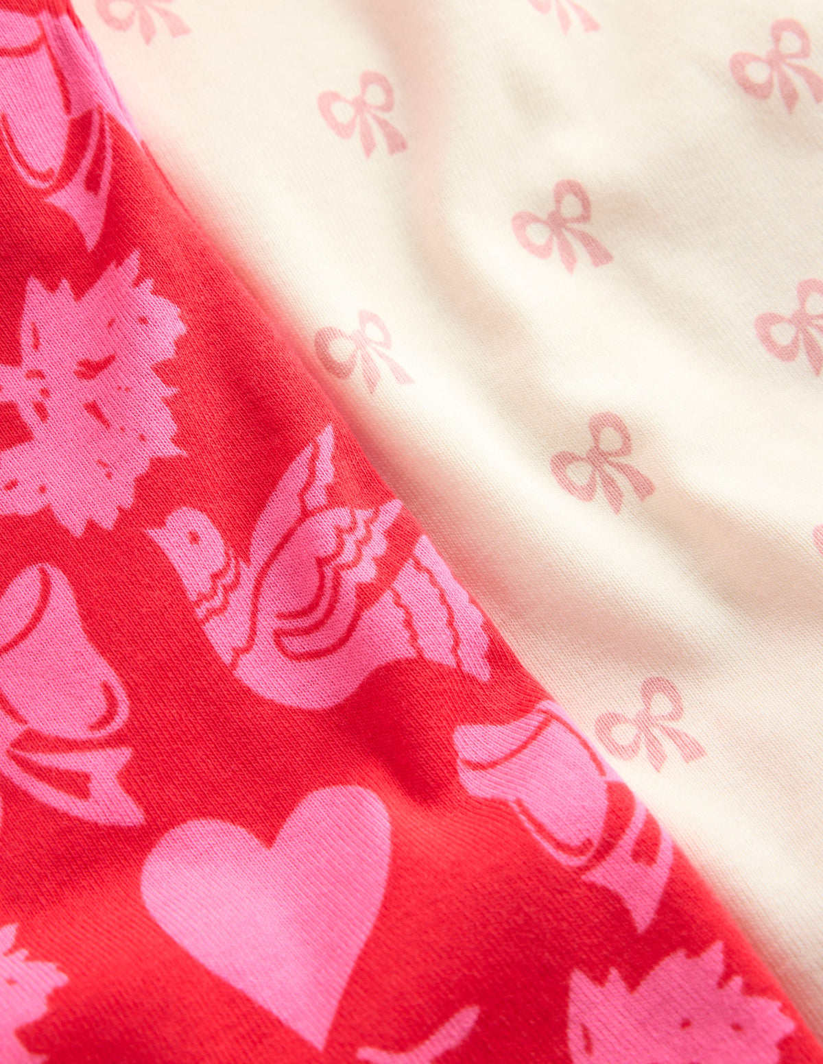 Twin Pack Snug Pyjamas-Heart Bow Print - Image 3