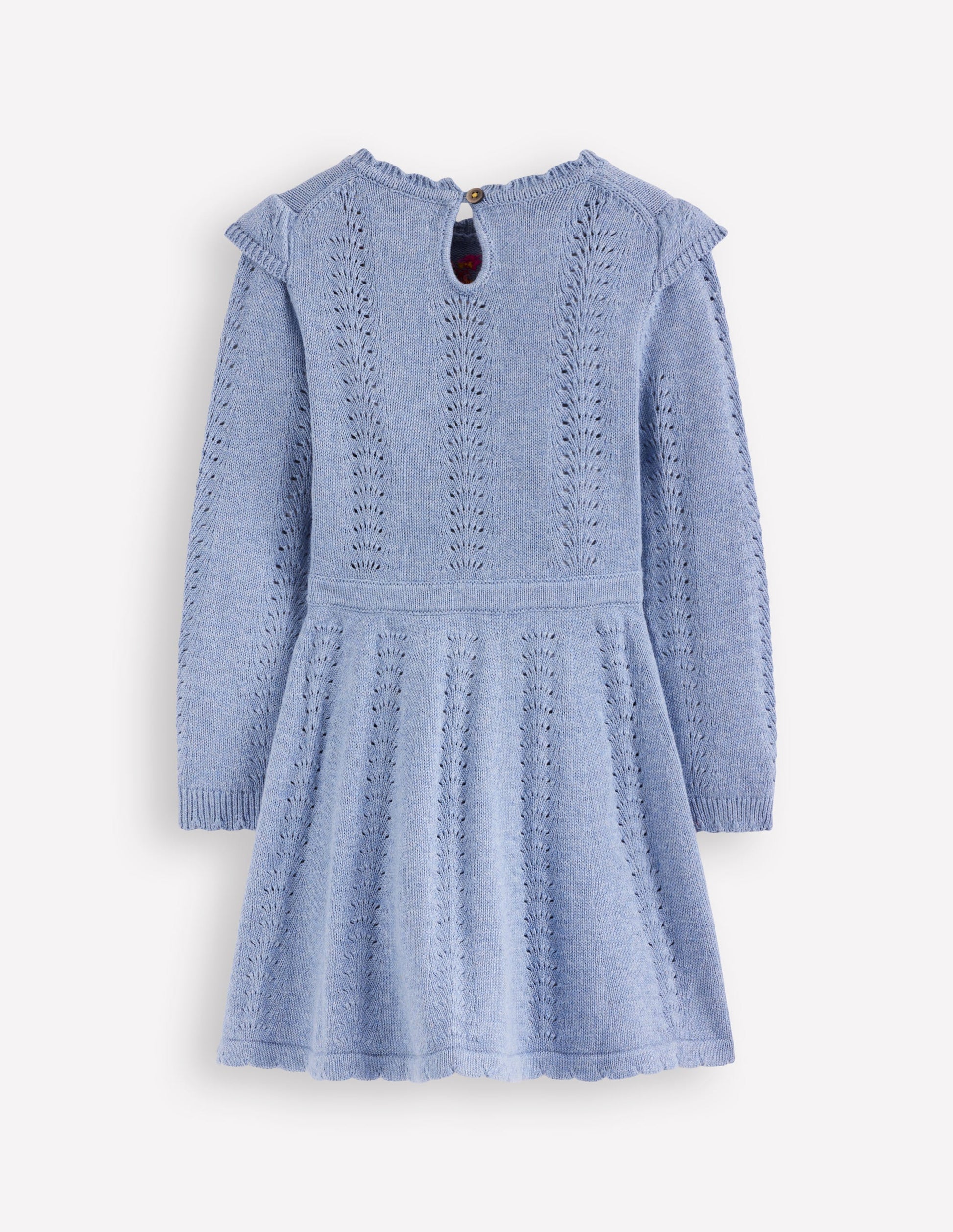 Pointelle Knitted Dress-Glacier Lake Marl-2