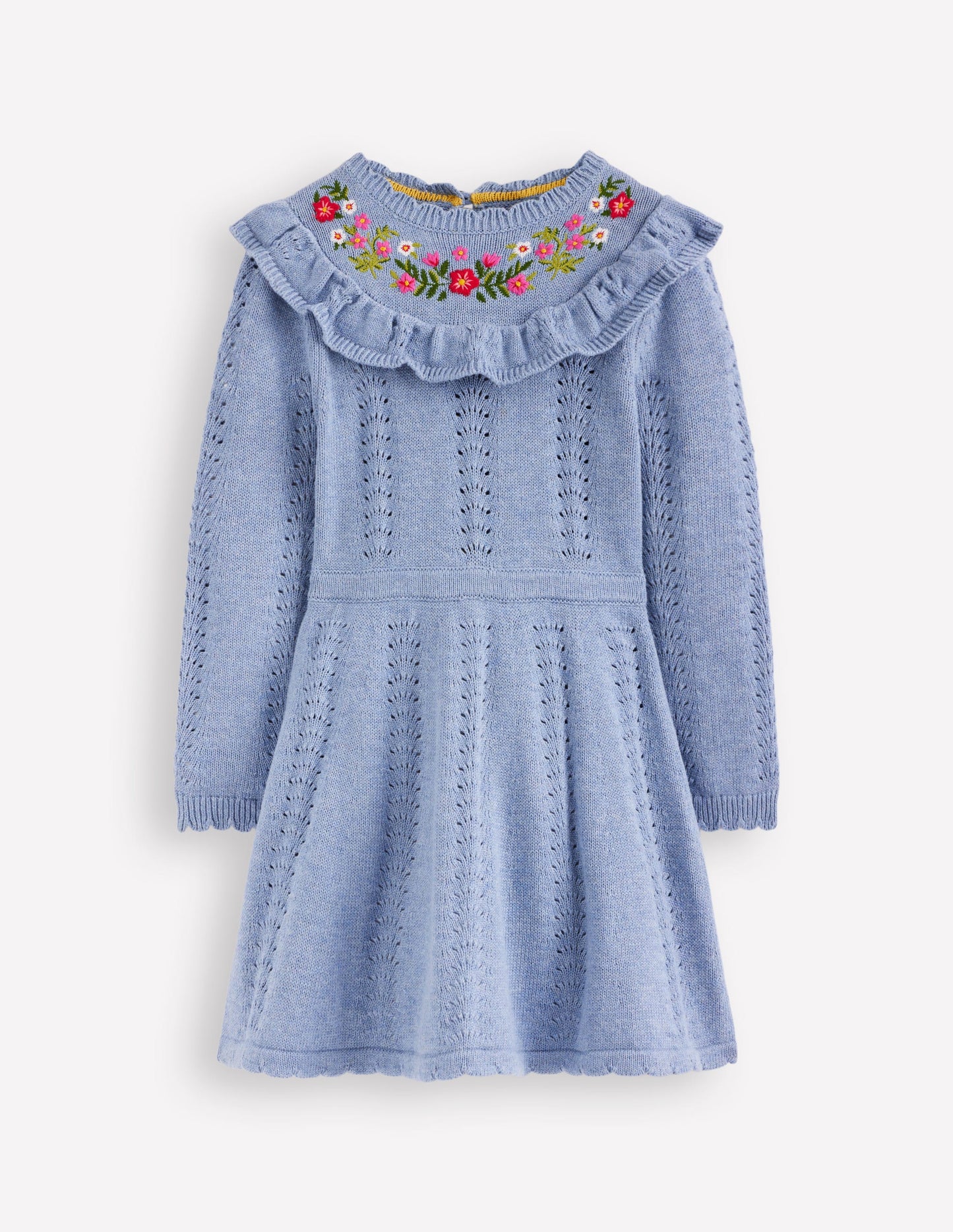 Pointelle Knitted Dress-Glacier Lake Marl