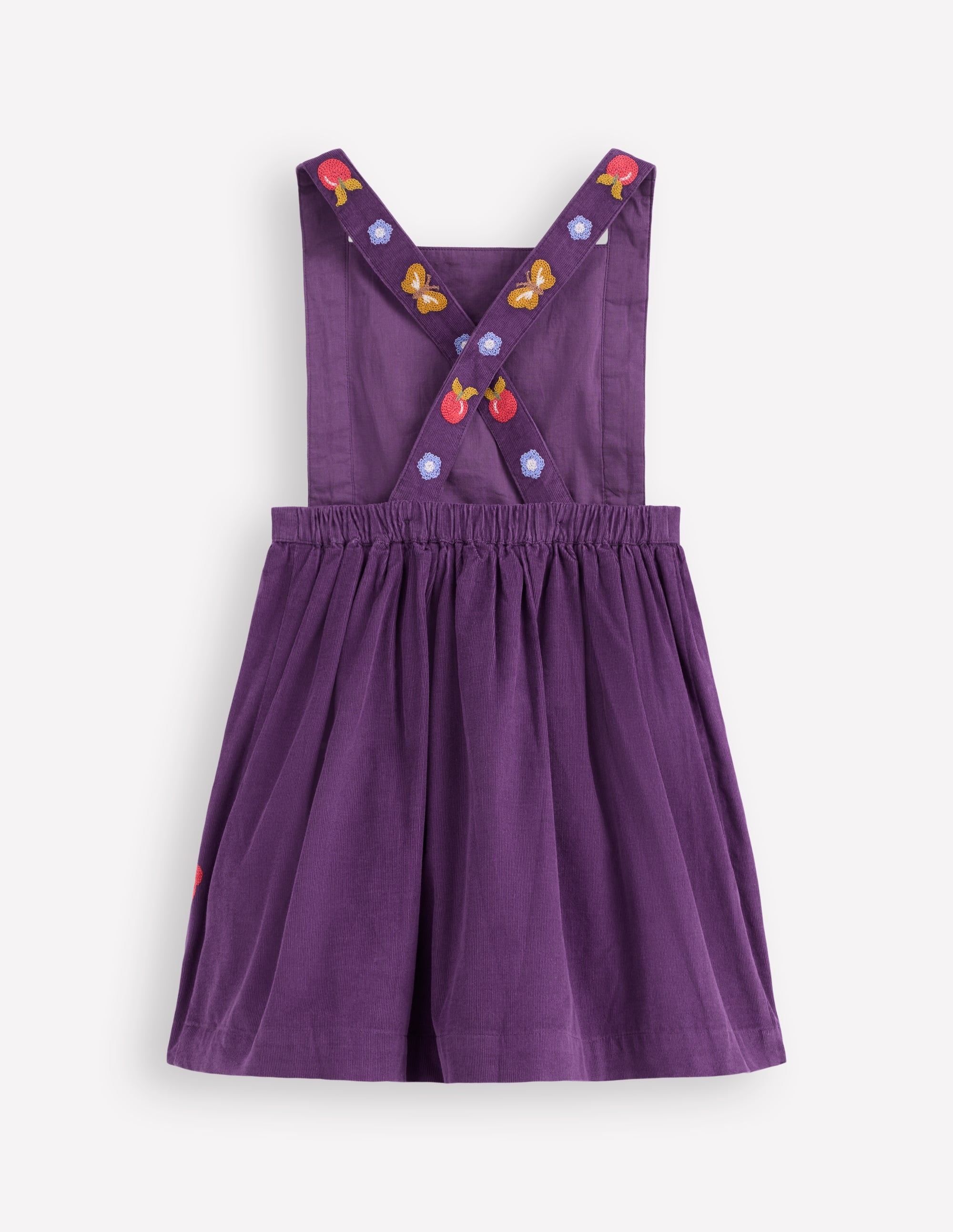 Embroidered Pinafore Dress-Mystic Purple Embroidery | Boden UK