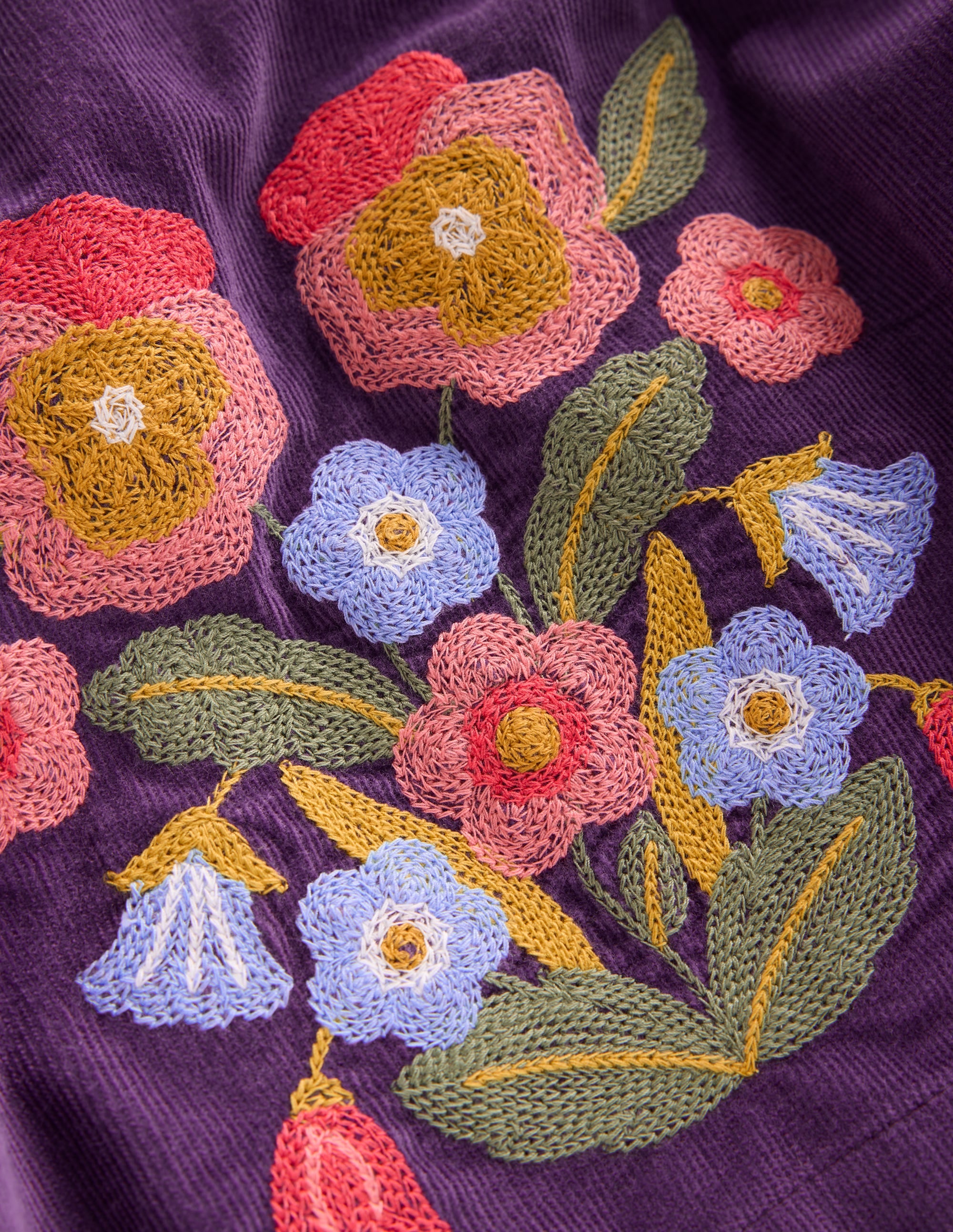 Embroidered Pinafore Dress-Mystic Purple Embroidery | Boden UK