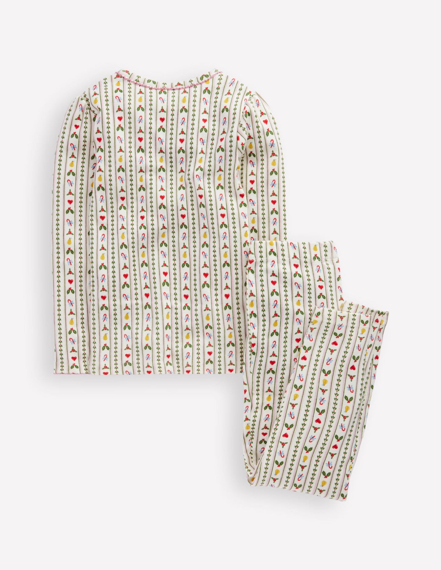 Snug Henley Pyjamas-Soft Ivory Nutcracker Stripe