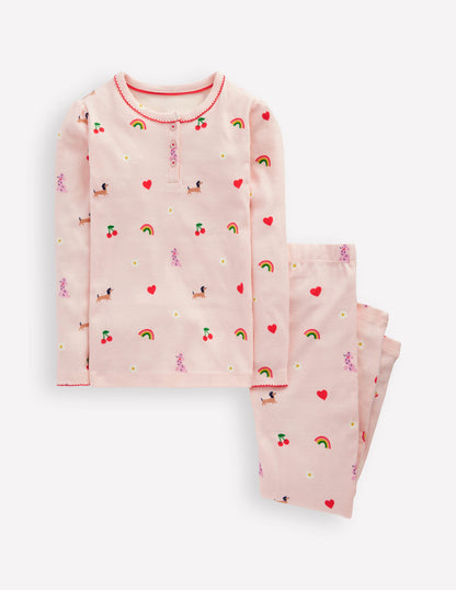 Snug Henley Pyjamas-Chalk Pink Parisien-1