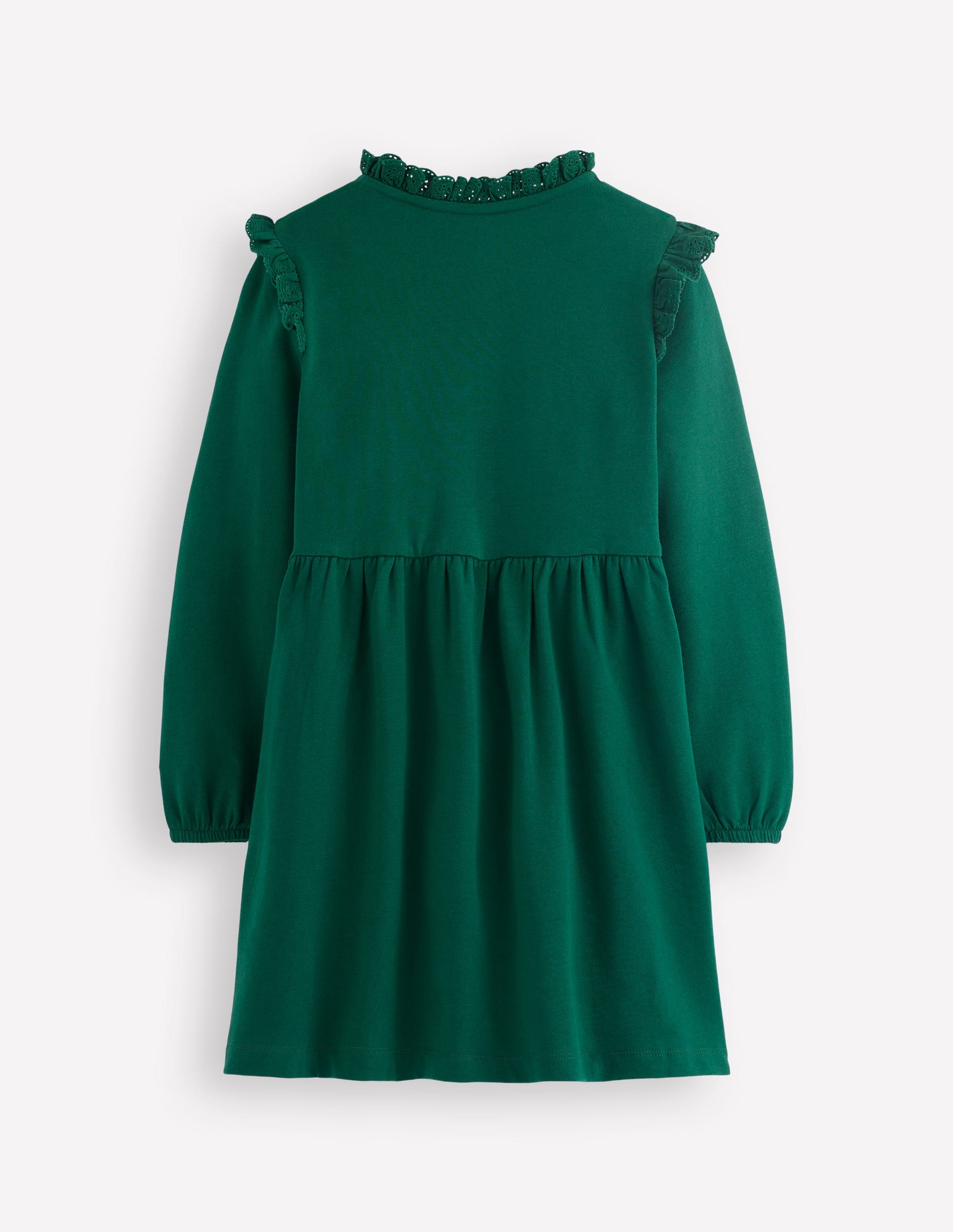 Lace Trim Sweatshirt Dress-Emerald Night-6