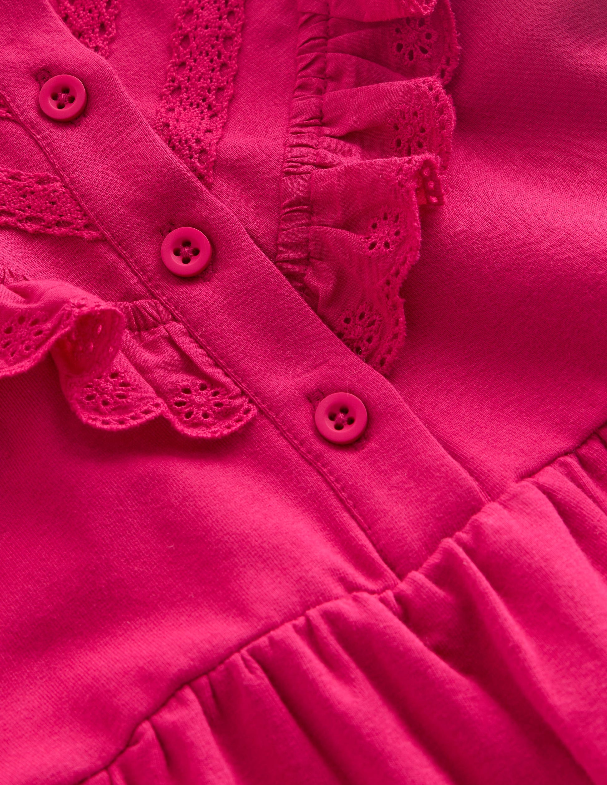 Lace Trim Sweatshirt Dress-Cherry Jam-3