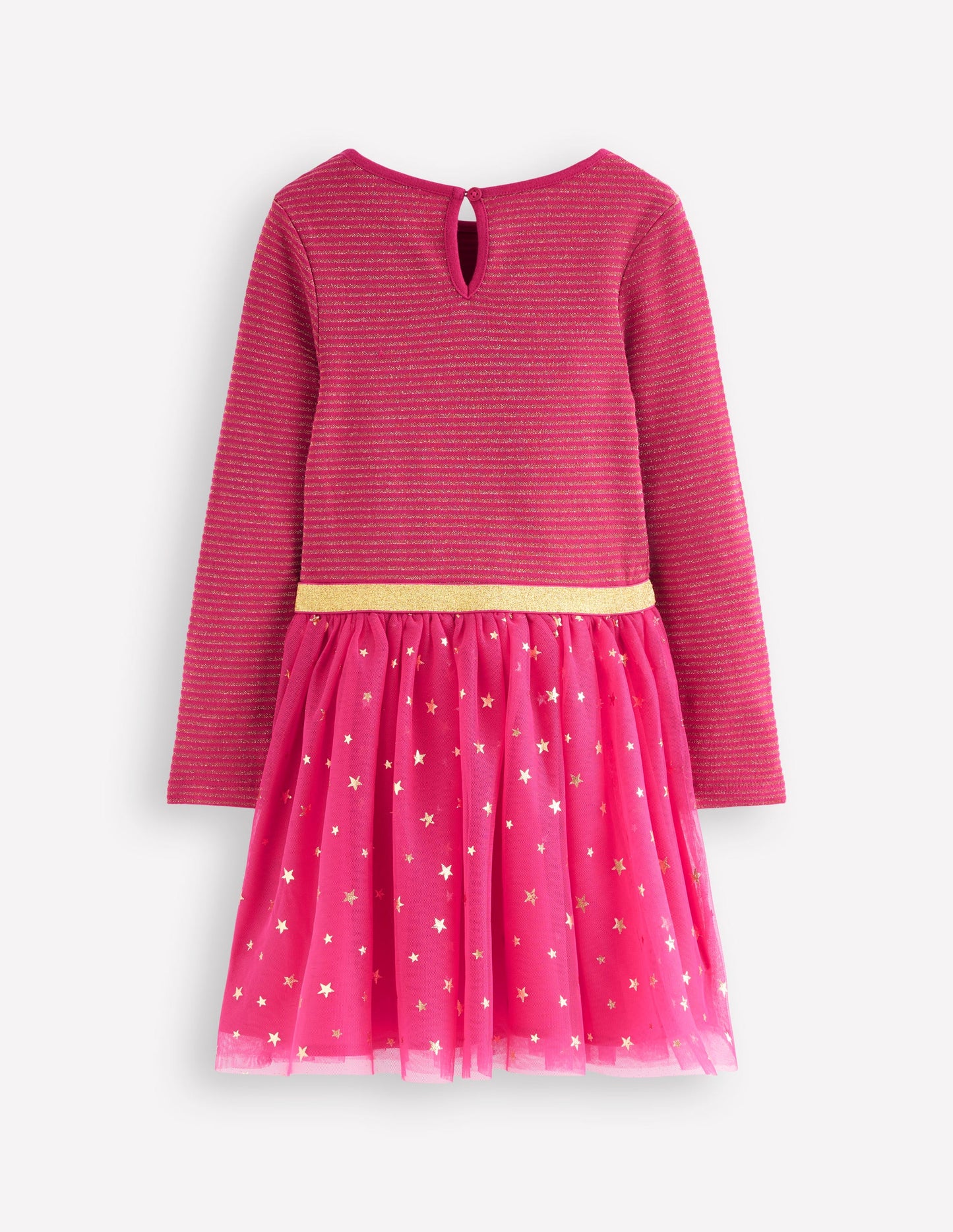 Twirly Tulle Mix Dress-Cherry Jam/ Gold Confetti