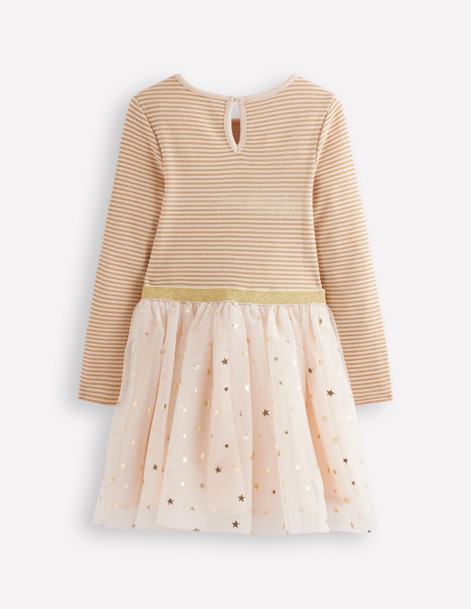 Twirly Tulle Mix Dress-Soft Ivory/ Gold Confetti-2