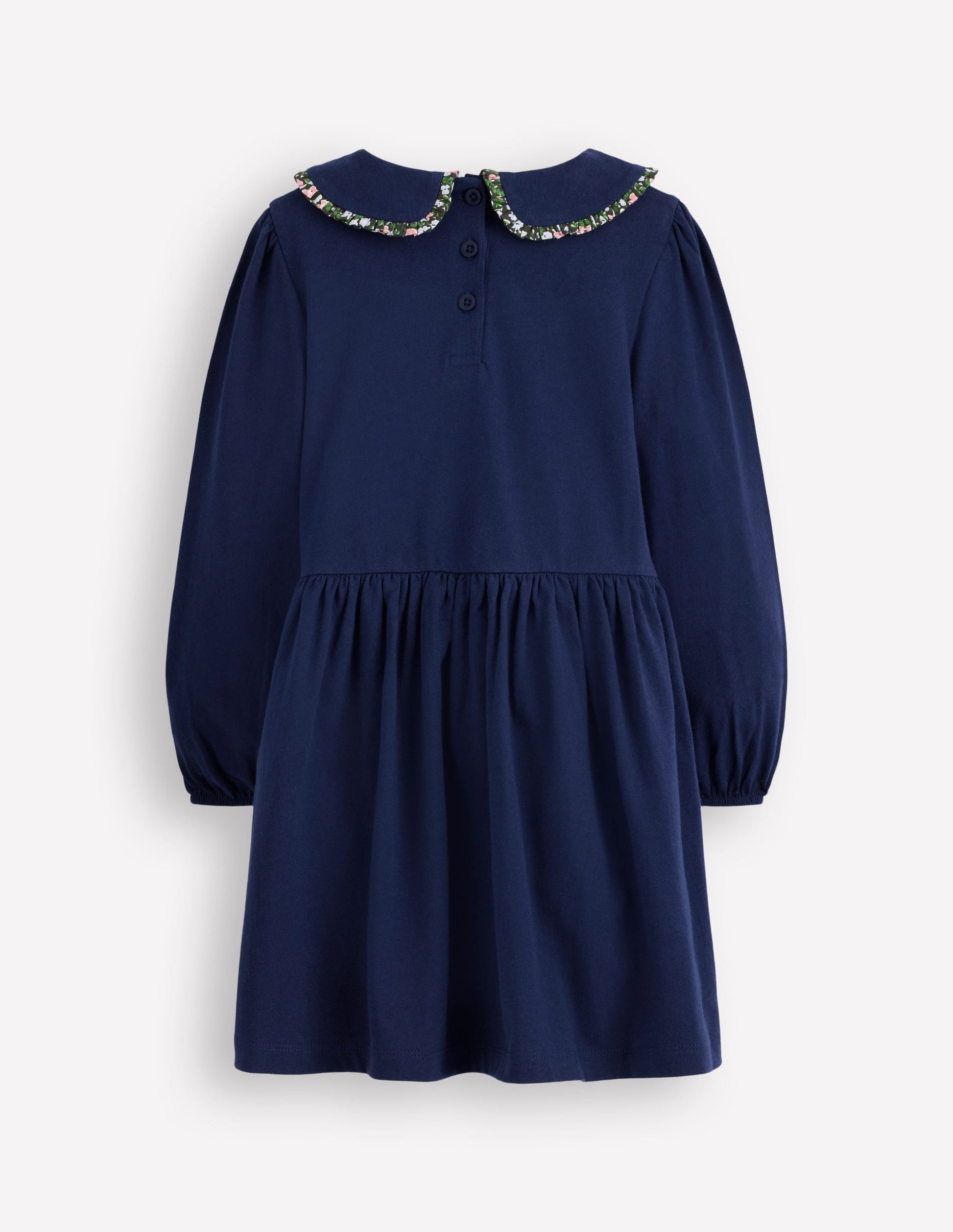 Pretty Appliqué Jersey Dress-College Navy Cats-2