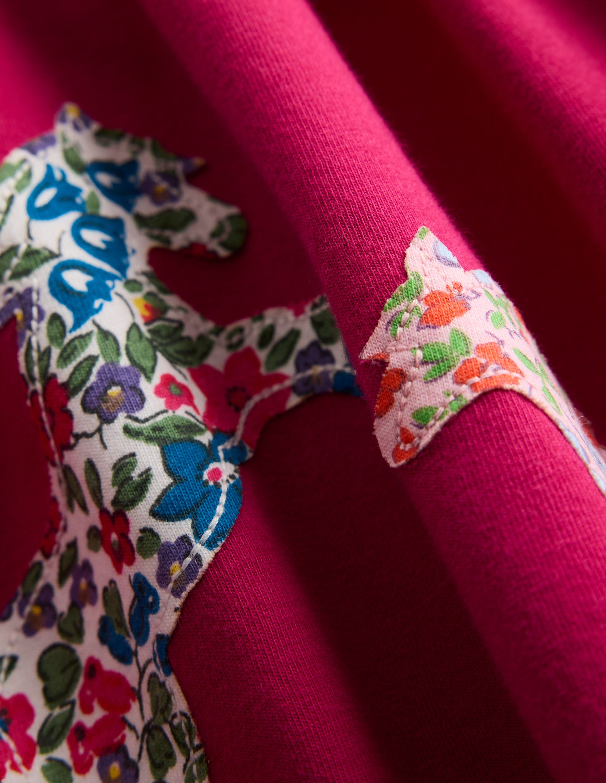 Pretty Appliqué Jersey Dress-Cherry Jam Horses-3