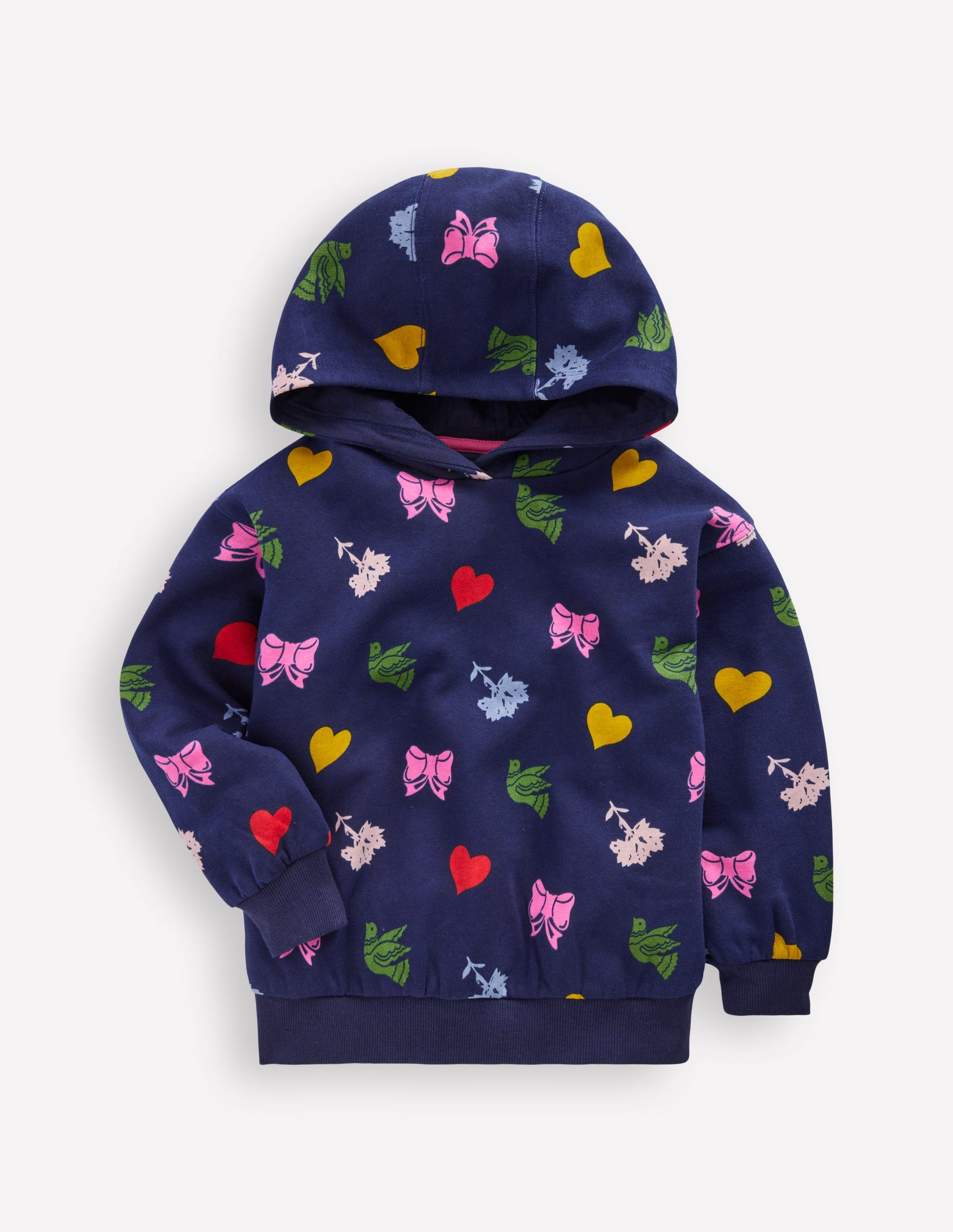 Printed Hoodie-College Navy Festive Fun-1