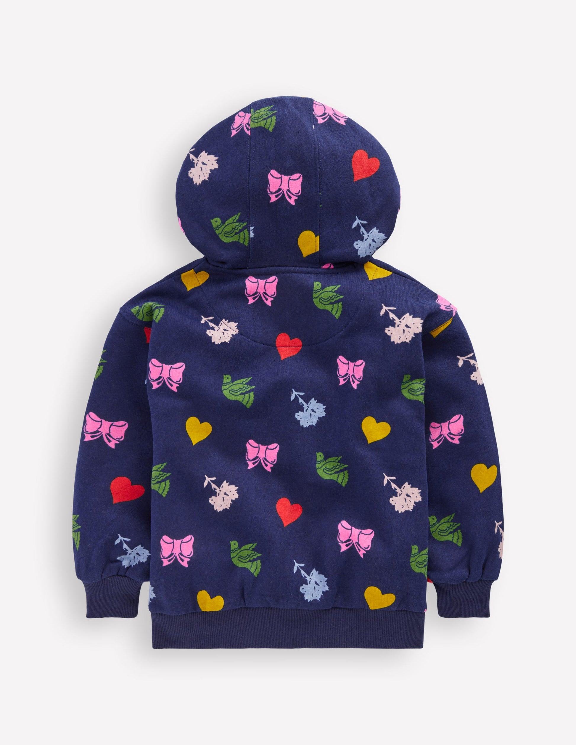 Printed Hoodie-College Navy Festive Fun-2