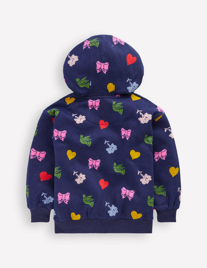 Printed Hoodie-College Navy Festive Fun-2