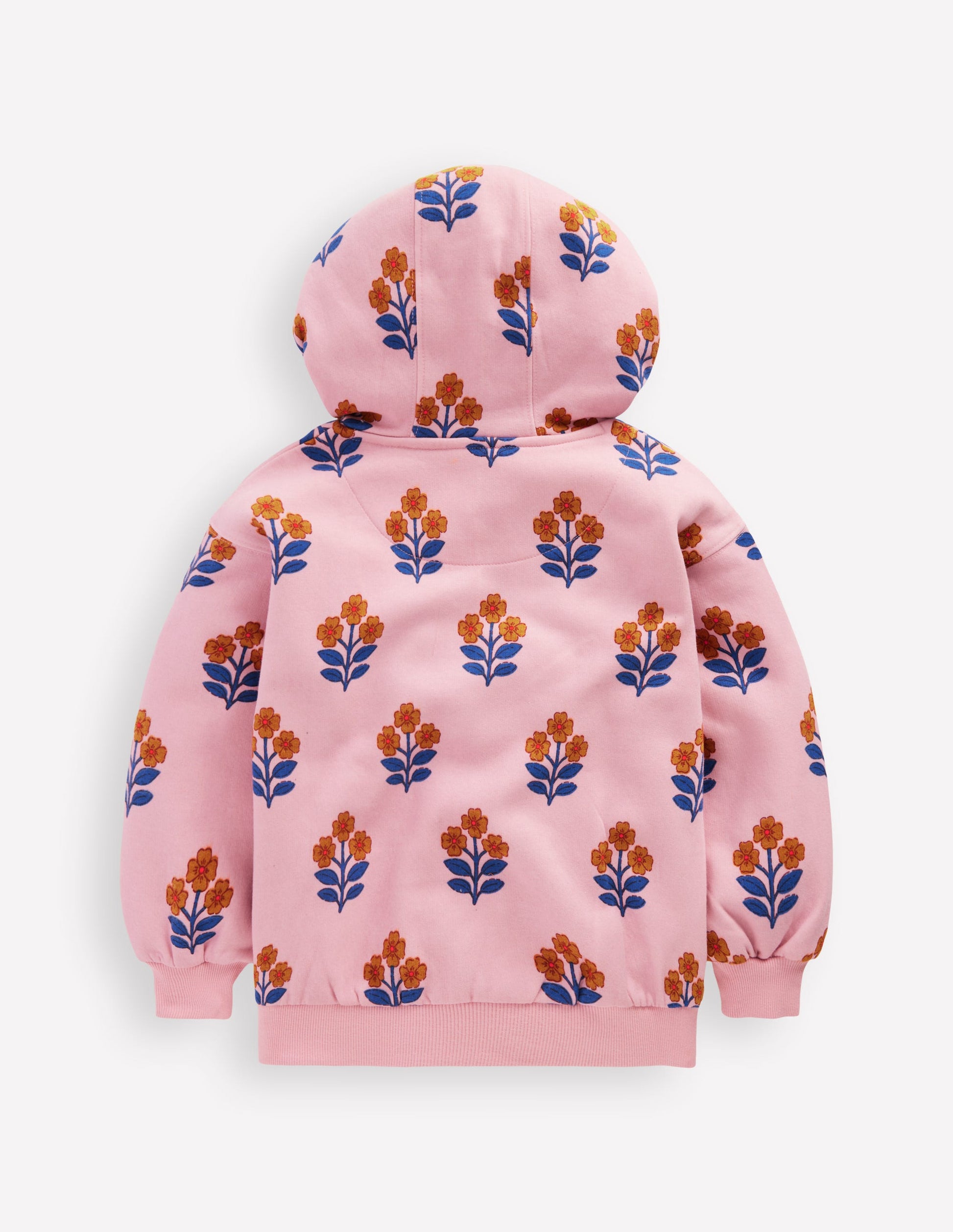Printed Hoodie-Formica Pink Woodblock Flower-5