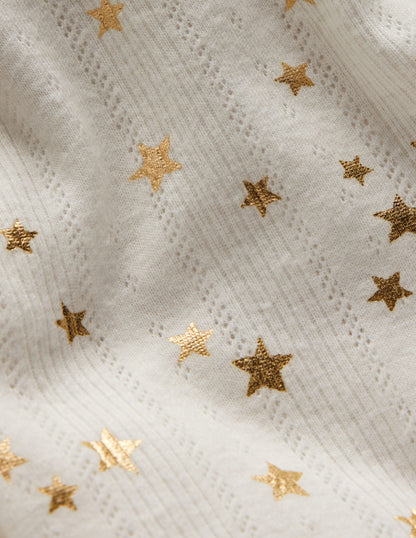 Frill Sleeve Pointelle Top-Soft Ivory-3