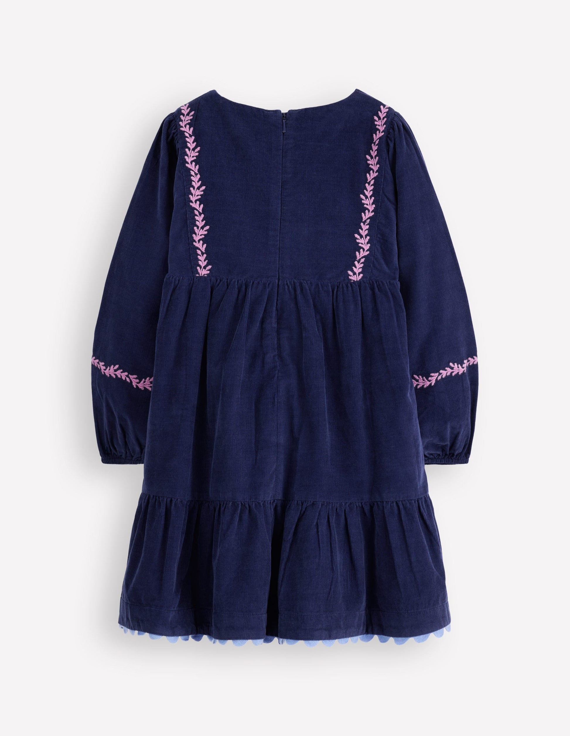 Clover Blouson Cord Dress-College Navy-2