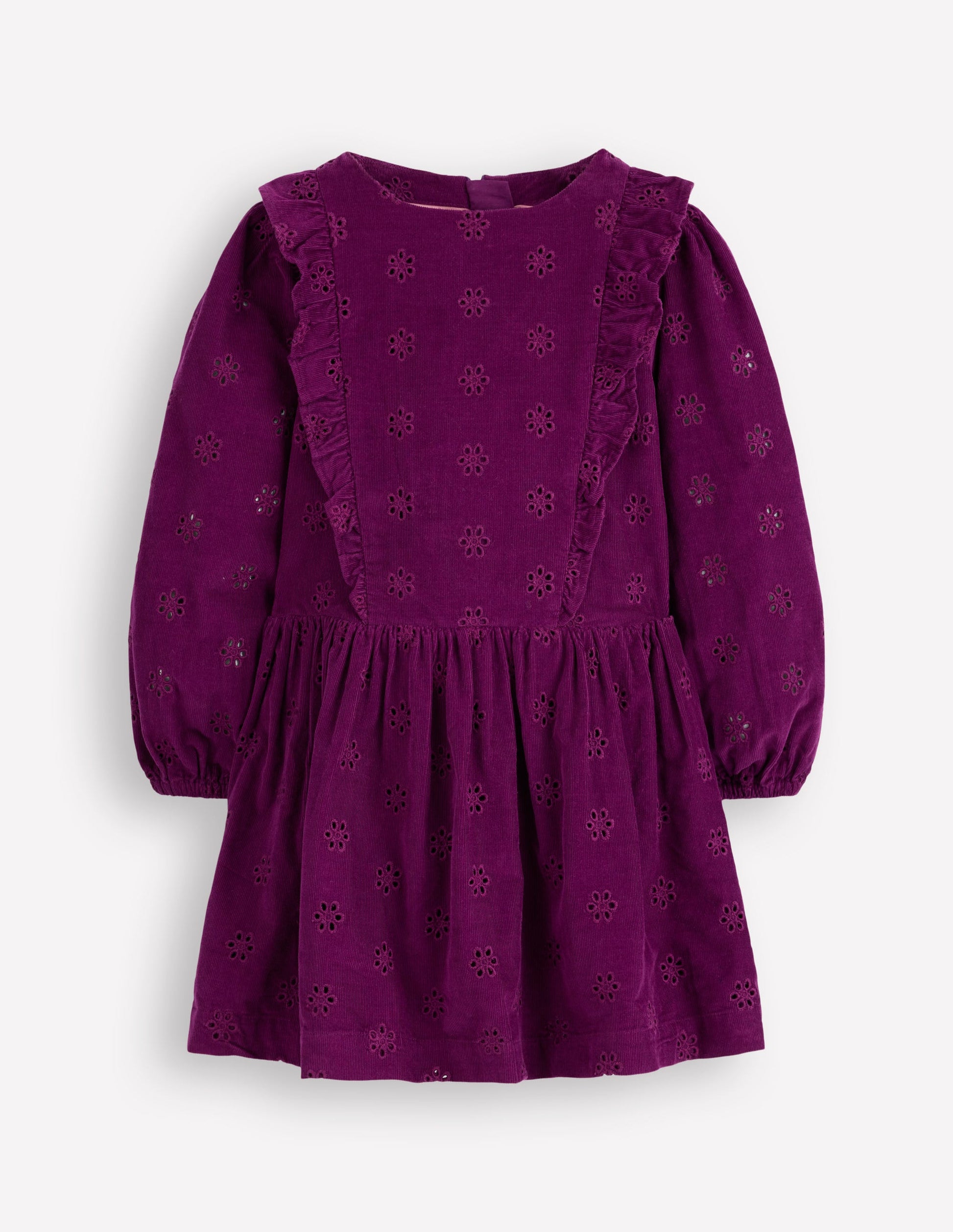 Cord Broderie Dress-Blackberry-1