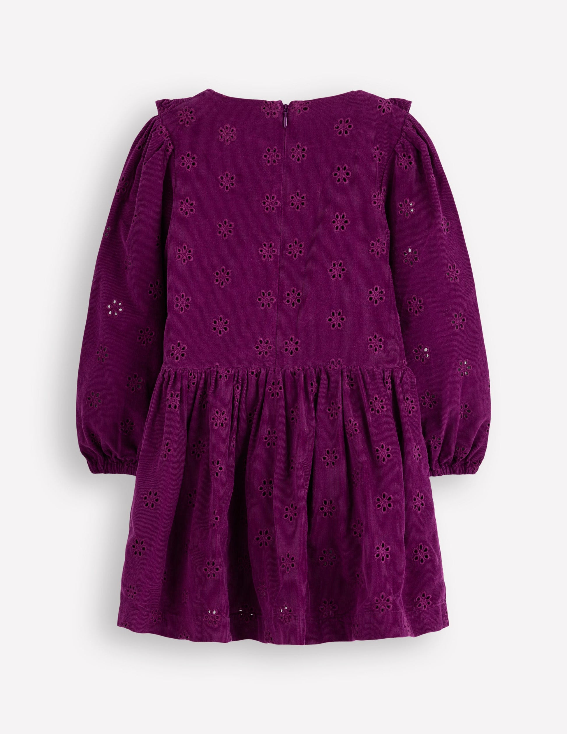 Cord Broderie Dress-Blackberry-2