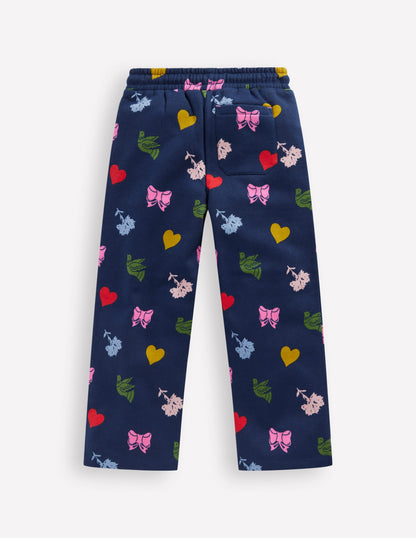 Wide Leg Printed Jogger-College Navy Festive Fun-2