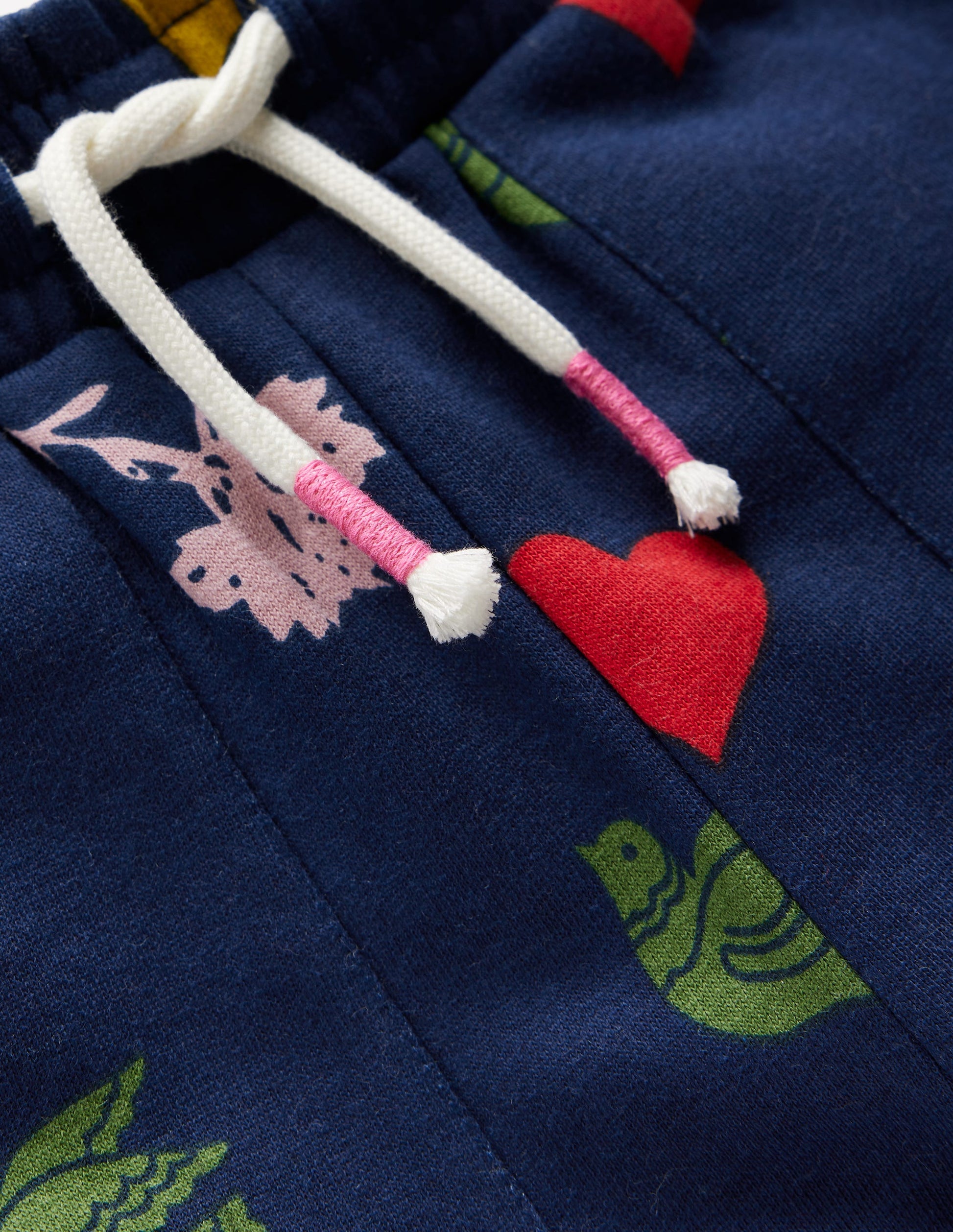 Wide Leg Printed Jogger-College Navy Festive Fun-3