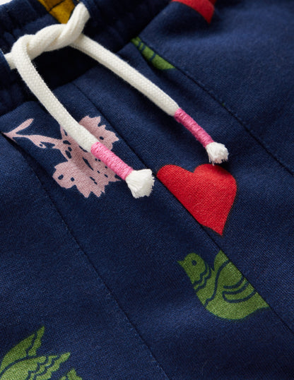 Wide Leg Printed Jogger-College Navy Festive Fun-3