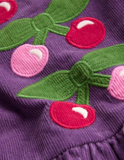 Cord Logo Dress-Mystic Purple Cherries-3